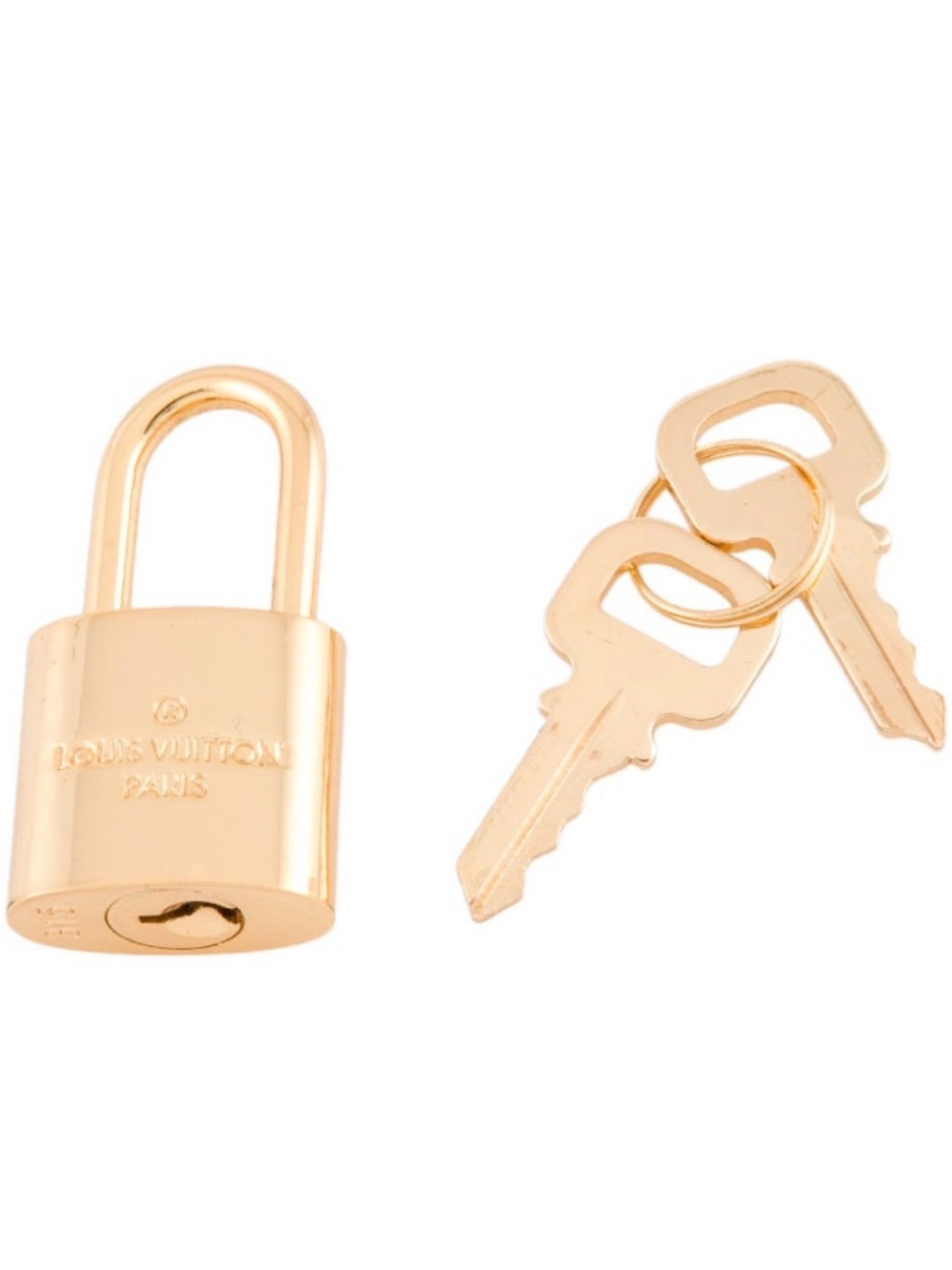 Louis Vuitton Gold-Tone Padlock with Matching Keys (Authentic)